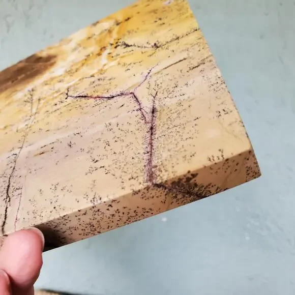 Picture Story Jasper Pink Pastel Dendritic Crystal Tile Slab 970 grams